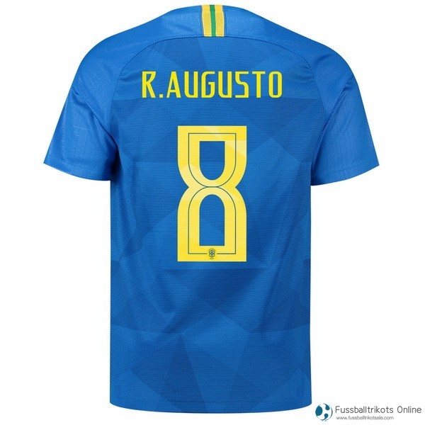Brasilien Trikot Auswarts R.Augusto 2018 Blau Fussballtrikots Günstig